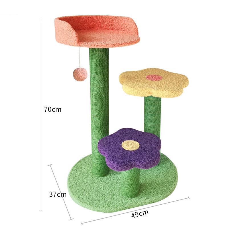 Stylish Cat Haven: Premium Sisal Cat Tower With Cozy Lambswool-4