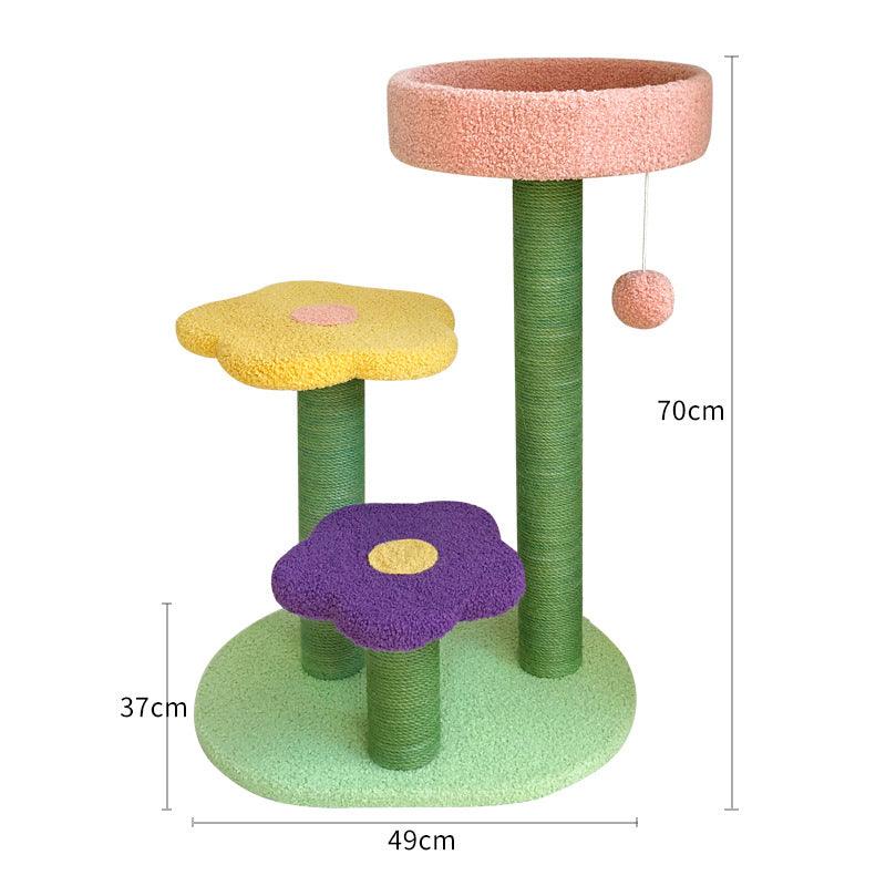 Stylish Cat Haven: Premium Sisal Cat Tower With Cozy Lambswool-3