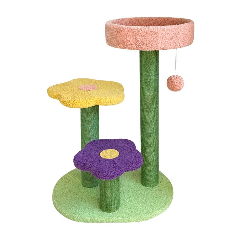 Stylish Cat Haven: Premium Sisal Cat Tower With Cozy Lambswool-2