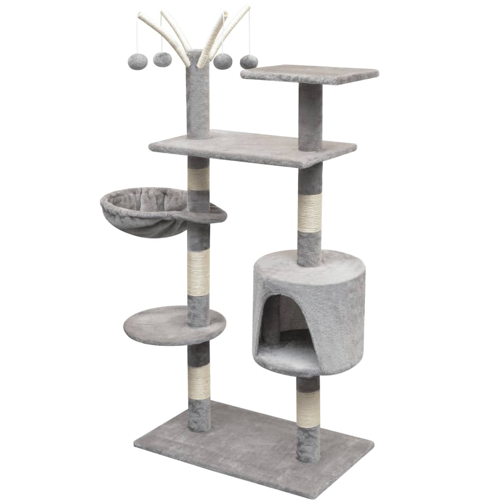 NNEVL Cat Tree with Sisal Scratching Posts 125 cm Grey