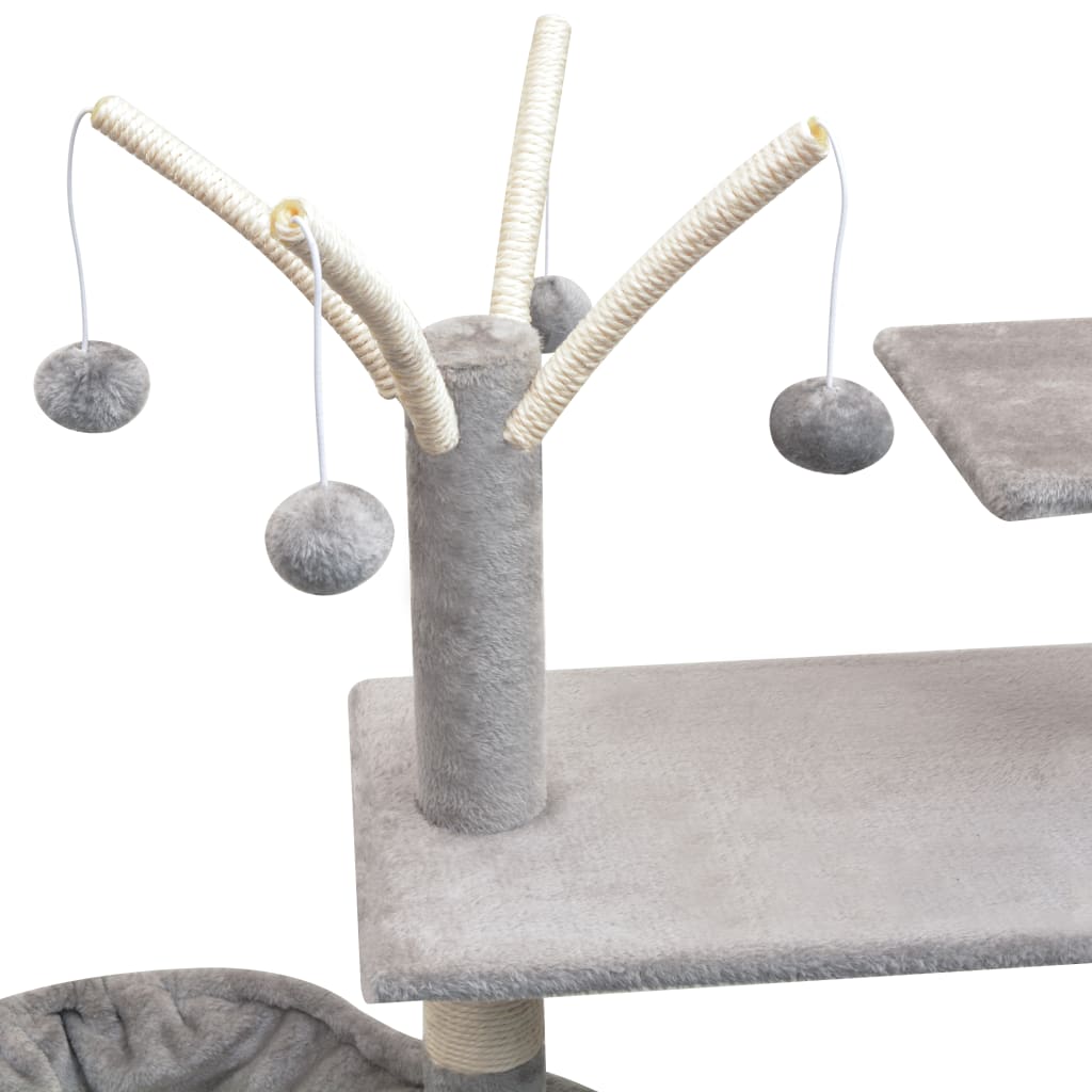 NNEVL Cat Tree with Sisal Scratching Posts 125 cm Grey