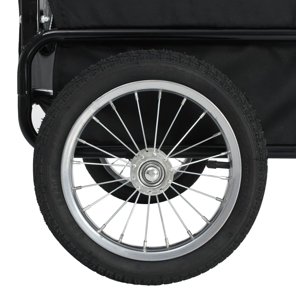 NNEVL 2-in-1 Pet Bike Trailer & Jogging Stroller Red and Black