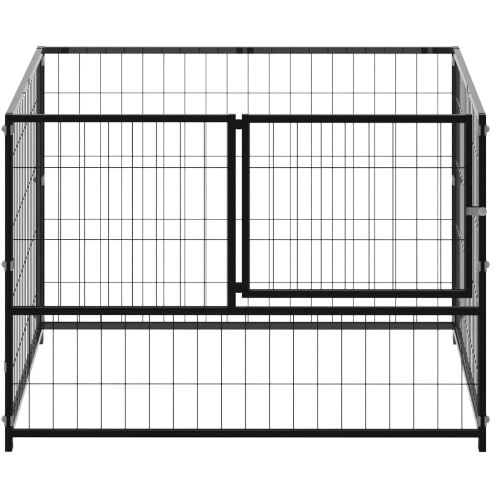 NNEVL Dog Kennel Black 100x100x70 cm Steel