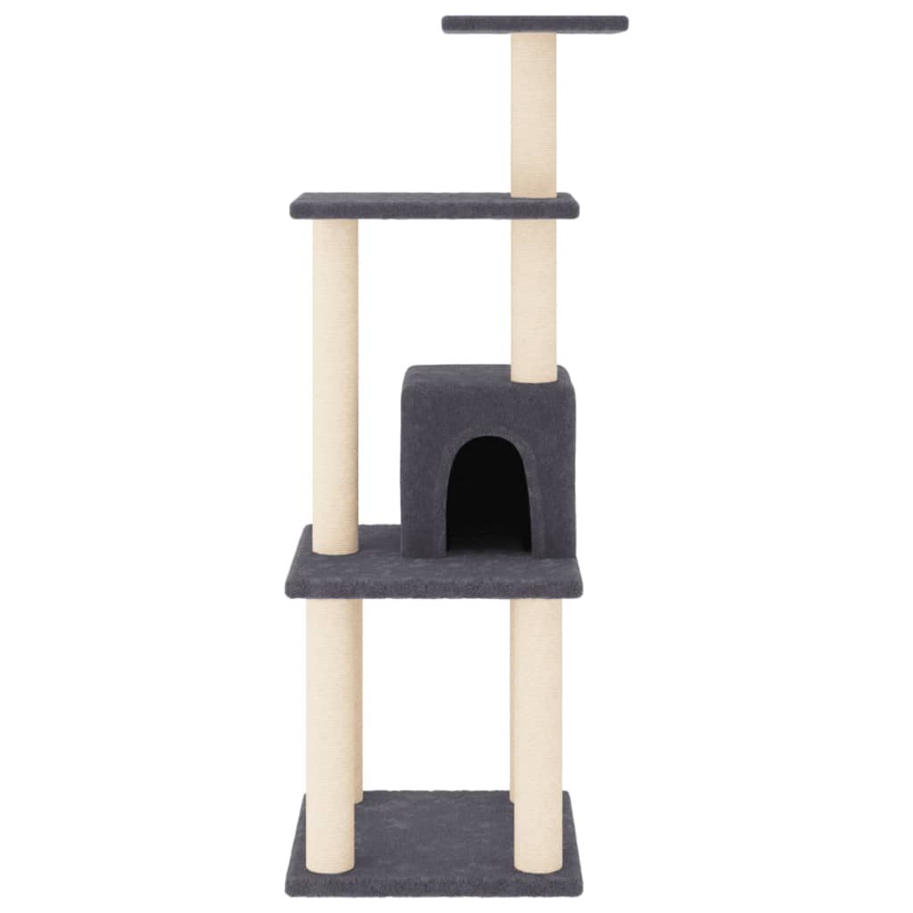 NNEVL Cat Tree with Sisal Scratching Posts Dark Grey 105 cm