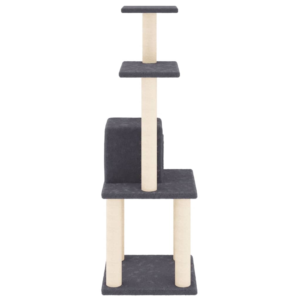 NNEVL Cat Tree with Sisal Scratching Posts Dark Grey 105 cm