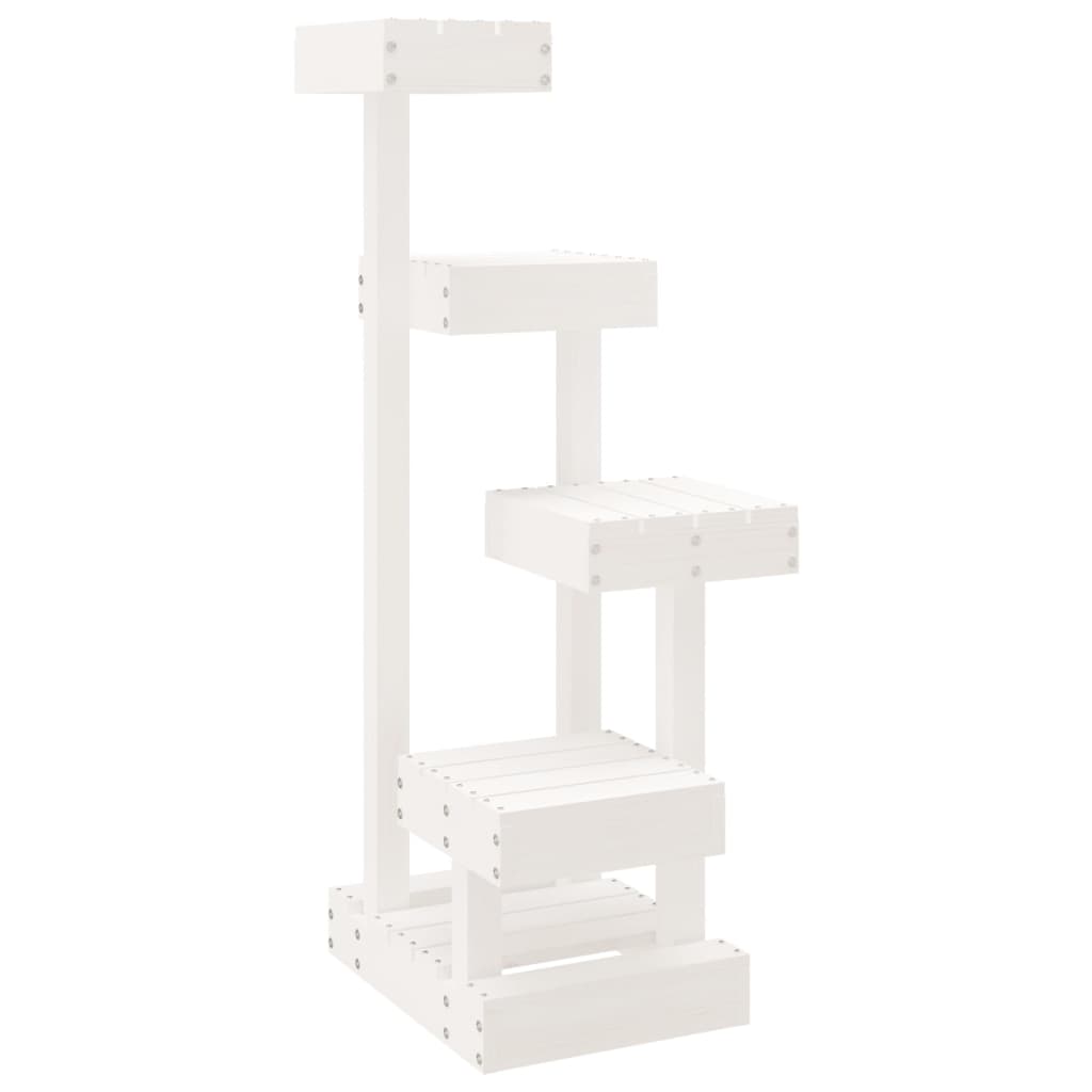 NNEVL Cat Tree White 45.5x49x103 cm Solid Wood Pine