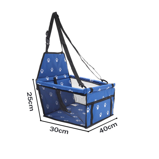 NNEAGS Waterproof Pet Booster Car Seat Breathable Mesh Safety Travel Portable Dog Carrier Bag Blue