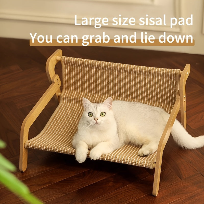 NNETM Cat Scratcher Hammock Linen Lounge Chair