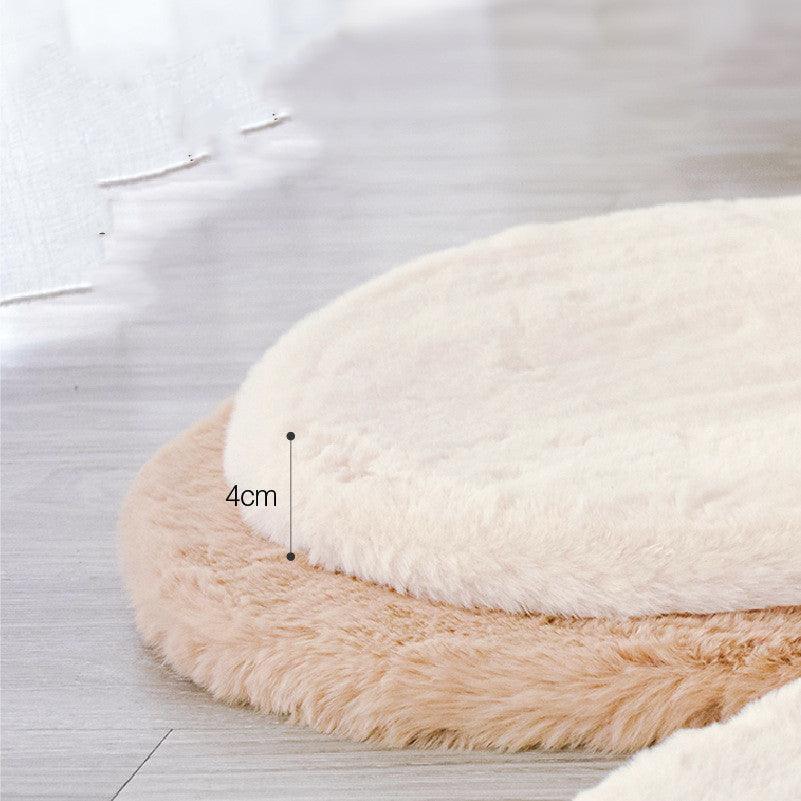 Luxurious Rabbit Velvet Cat Litter Round Mat-2