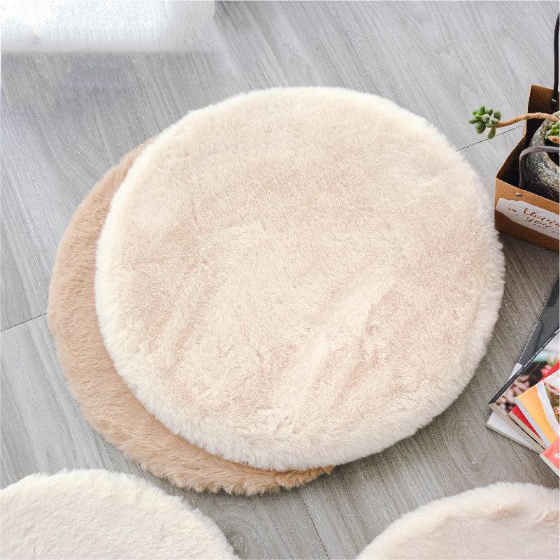 Luxurious Rabbit Velvet Cat Litter Round Mat-0