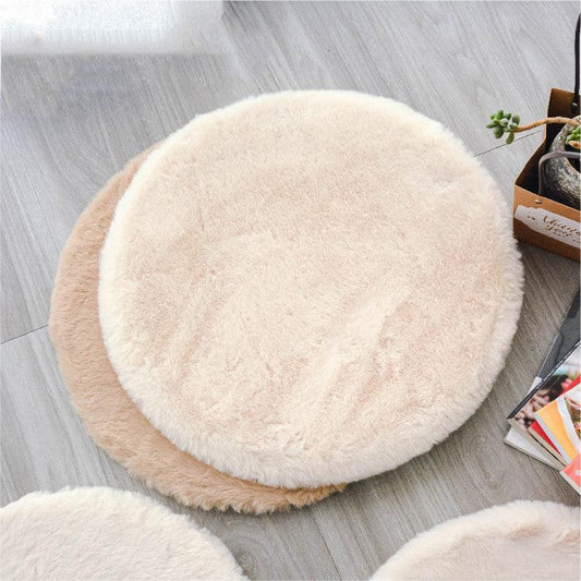 Luxurious Rabbit Velvet Cat Litter Round Mat-0