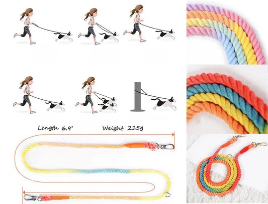 HANDS FREE DOG ROPE LEASH - FAIRYTALE