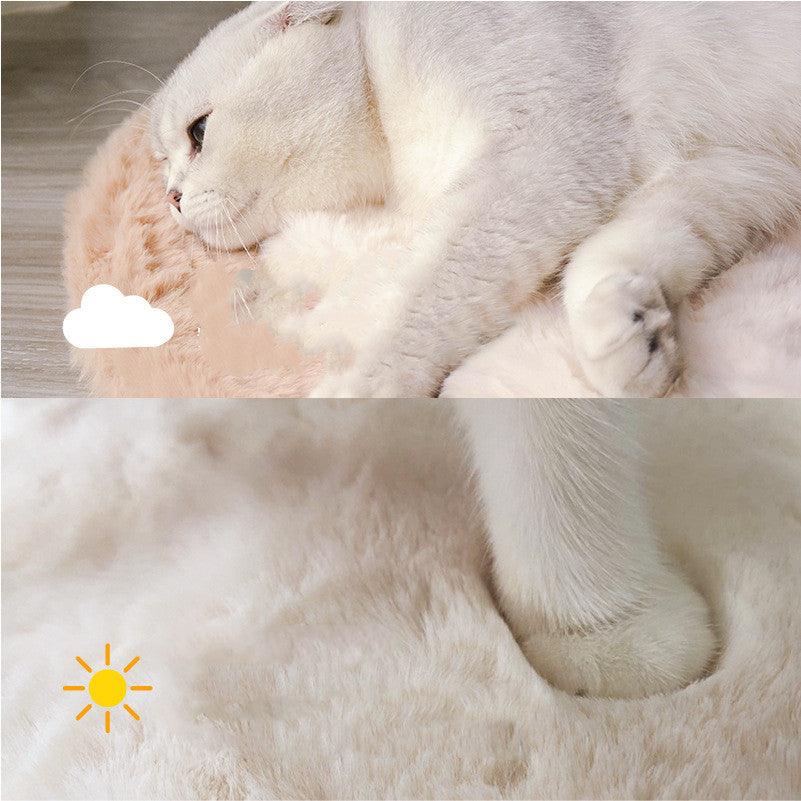 Luxurious Rabbit Velvet Cat Litter Round Mat-4