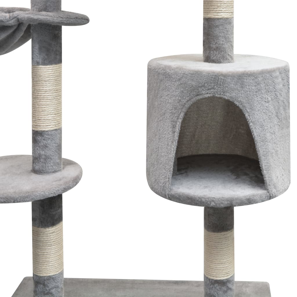 NNEVL Cat Tree with Sisal Scratching Posts 125 cm Grey