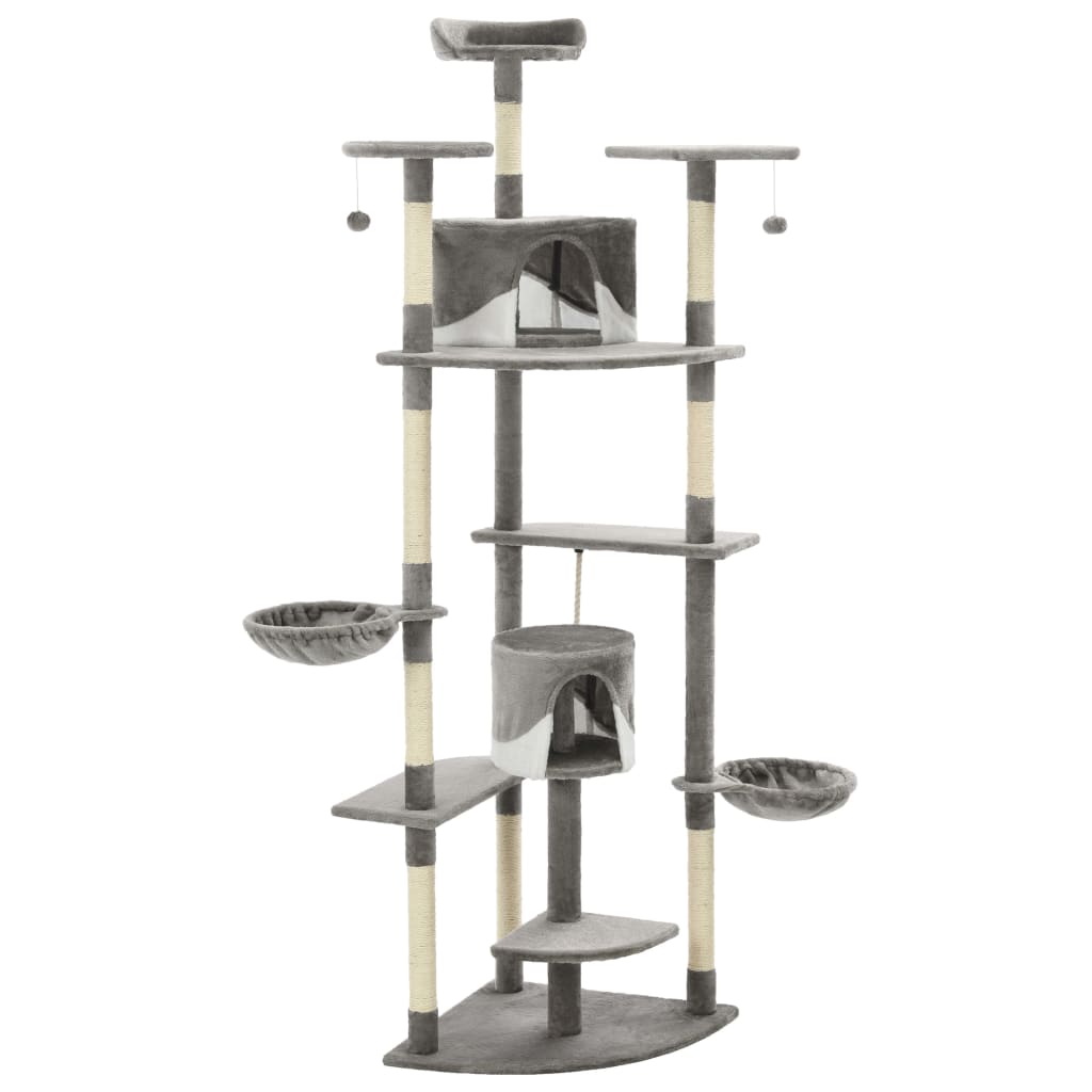 NNEVL Cat Tree with Sisal Scratching Posts 203 cm Grey and White
