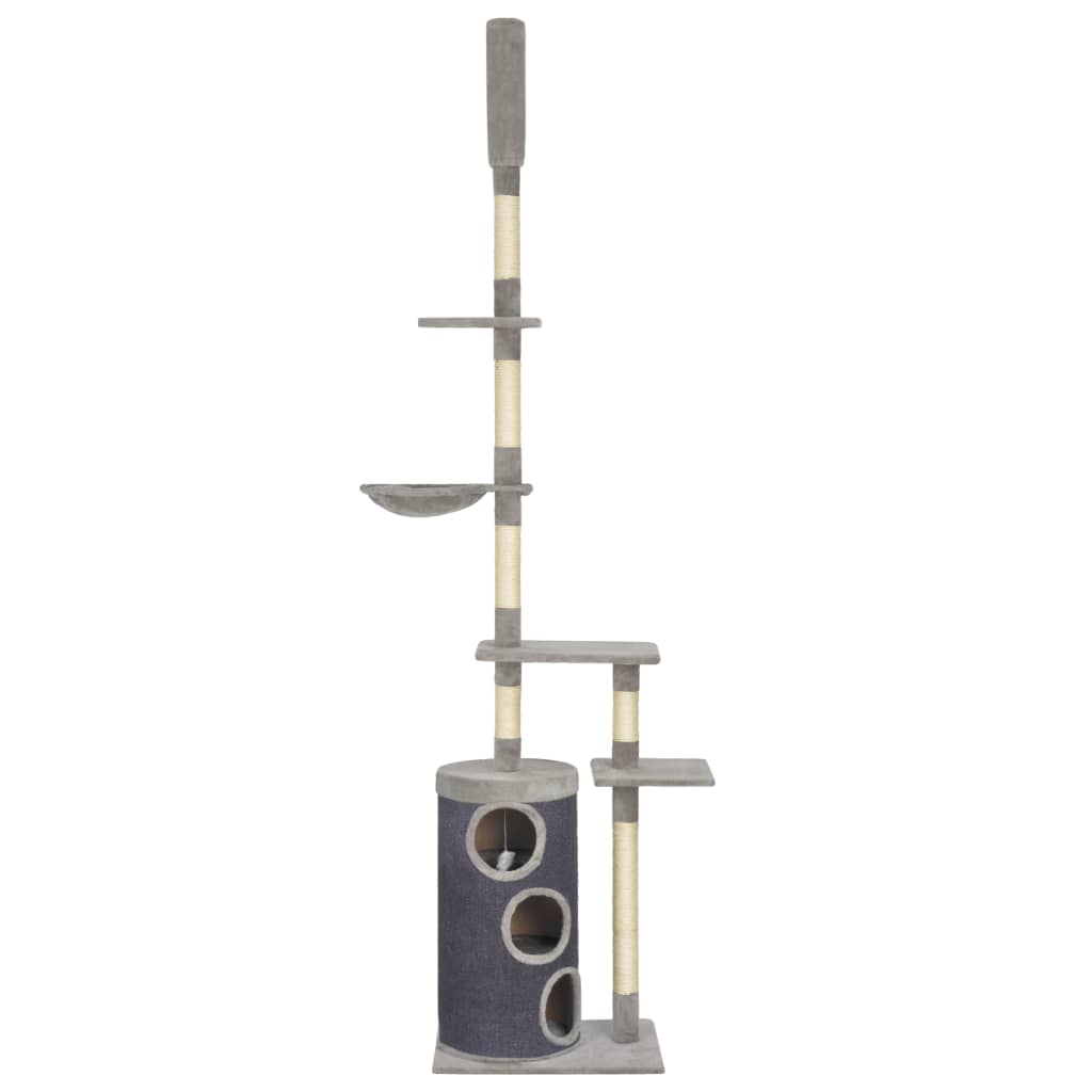 NNEVL Cat Tree with Sisal Scratching Posts Grey 260 cm