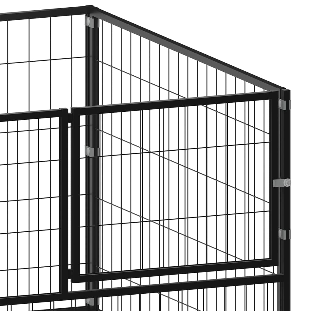 NNEVL Dog Kennel Black 100x100x70 cm Steel
