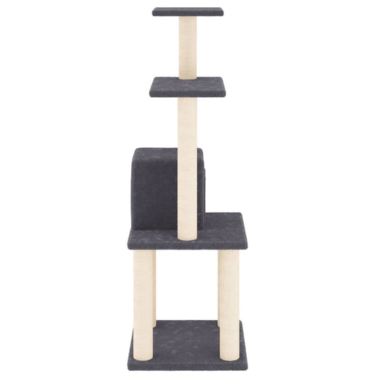 NNEVL Cat Tree with Sisal Scratching Posts Dark Grey 105 cm