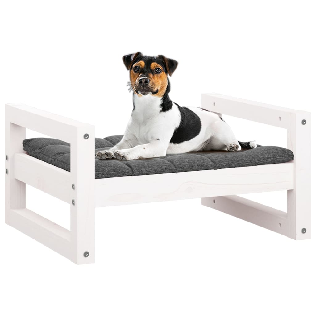 NNEVL Dog Bed White 55.5x45.5x28 cm Solid Pine Wood