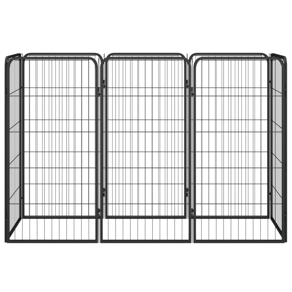 NNEVL 8-Panel Dog Playpen Black 50x100 cm Powder-coated Steel