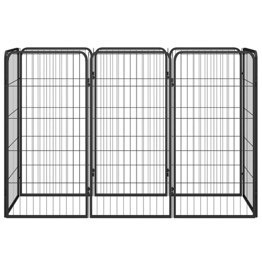 NNEVL 8-Panel Dog Playpen Black 50x100 cm Powder-coated Steel