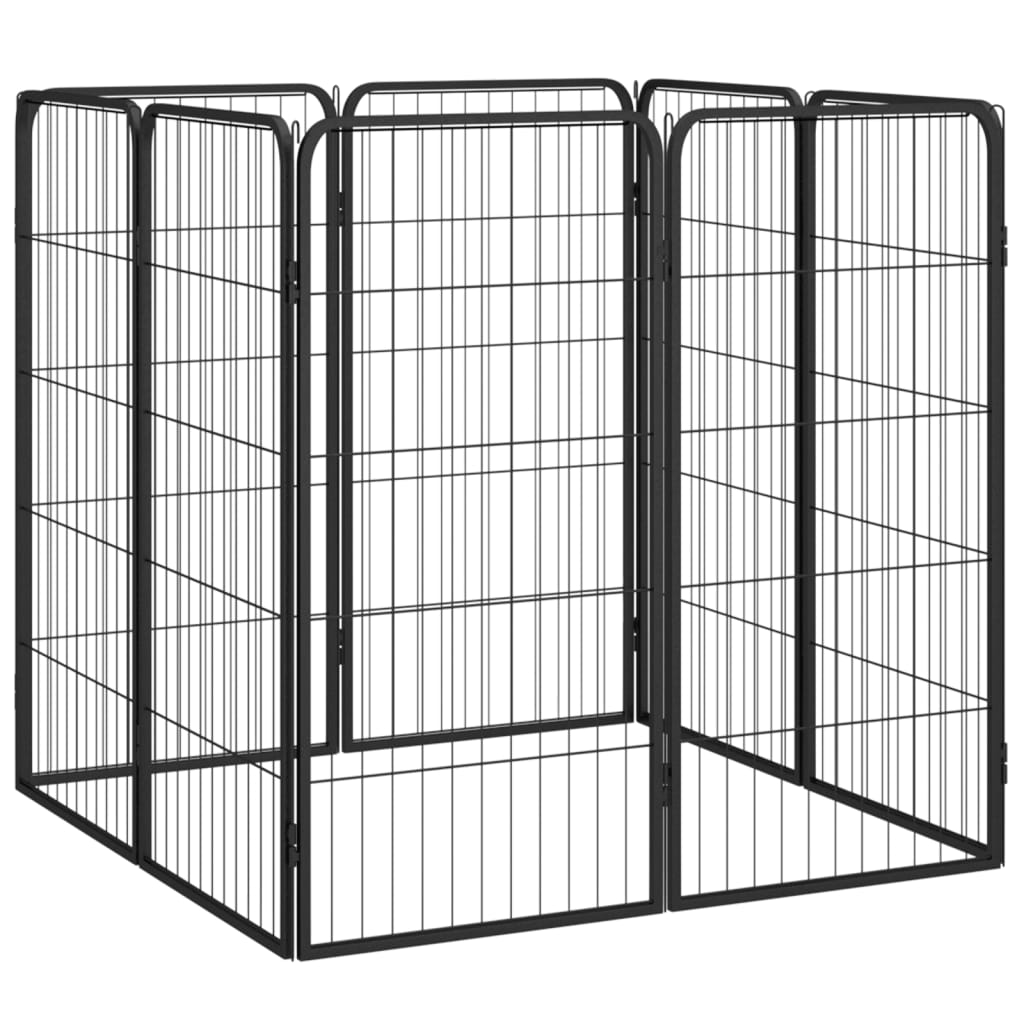 NNEVL 8-Panel Dog Playpen Black 50x100 cm Powder-coated Steel