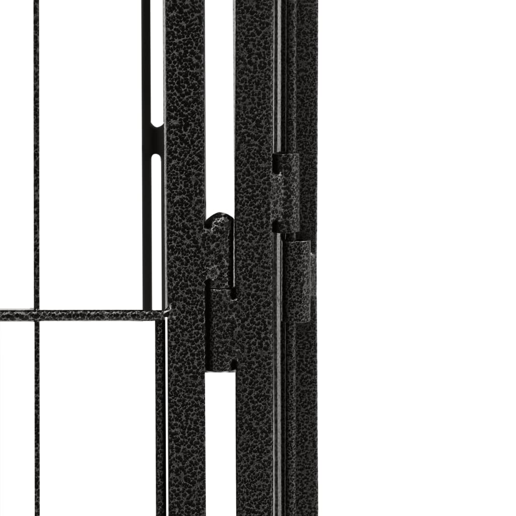 NNEVL 8-Panel Dog Playpen Black 50x100 cm Powder-coated Steel