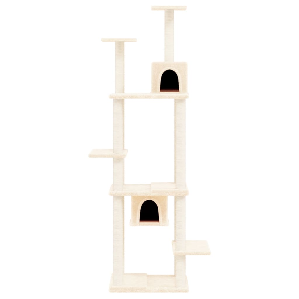 NNEVL Cat Tree with Sisal Scratching Posts Cream 176 cm