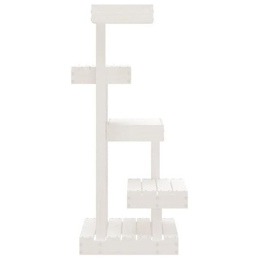 NNEVL Cat Tree White 45.5x49x103 cm Solid Wood Pine