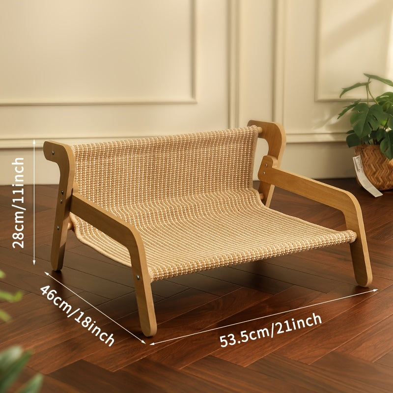 NNETM Cat Scratcher Hammock Linen Lounge Chair