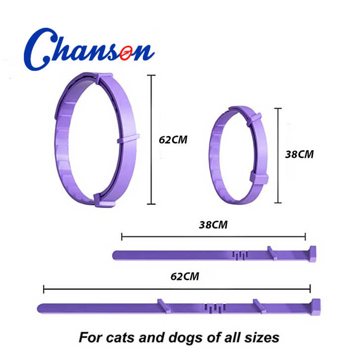 NNEDSZ Blue Calming Collars for Dogs - Natural Stress Relief, Adjustable, 4 Pack