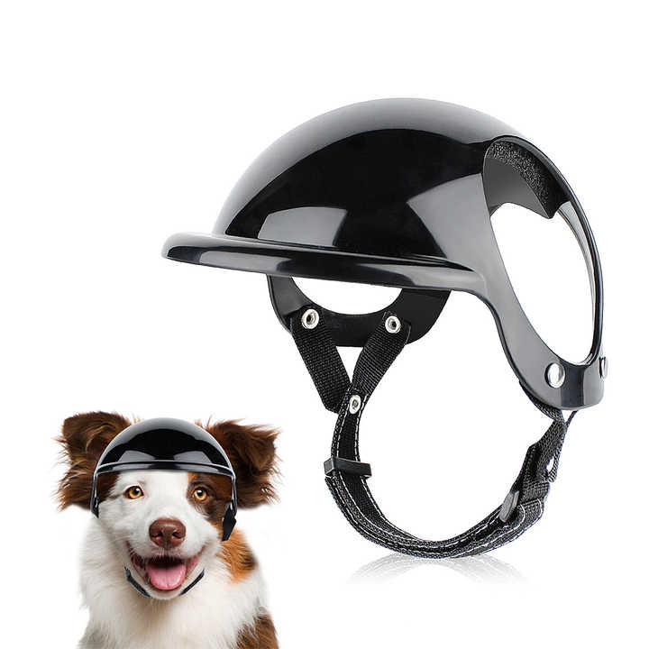 NNEDSZ Size L Black Pet Safety Helmet - Stylish Protective Headgear for Dogs
