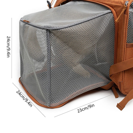 NNEDSZ Grey Pet Carrier Backpack - Comfortable and Stylish for Cats and Small Dogs
